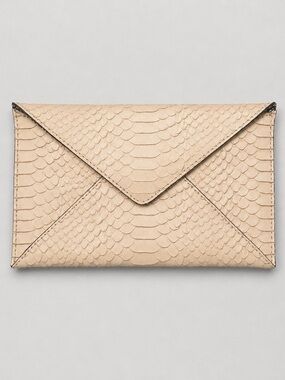 Loeffler Randall Python Embossed Leather Envelope Clutch